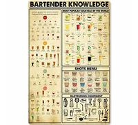 IUBBKI Bartender Knowledge Guida ai vini di base Targa in metallo Conoscenza del vino Poster in metallo Decorazione da parete per bar Caffetteria Club Cucina di casa Ristorante 12x16 pollici