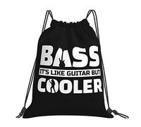 IUBBKI Bass It's Like Guitar But Cooler Draw String Backpack Zaino portatile unisex, per viaggi sportivi in palestra scolastica