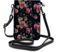 IUBBKI Borsa a tracolla floreale in stile retrò con piccola borsa per cellulare Lady Bird cinese per portafogli e borsette da donna Blu e bianco