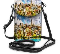 IUBBKI Borsa per cellulare a tracolla Cityscape Istanbul Bosphorus Galata Landmarke storico Paesaggio Turismo Borsa a portafoglio