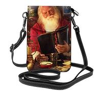 IUBBKI Borsa per cellulare Babbo Natale - Piccolo portafoglio in pelle a tracolla Borsa da donna con tracolla Borsa per il trasporto di carte Cosmetici