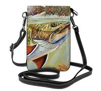 IUBBKI Borsa per cellulare da pesca a mosca alla trota di ruscello - Piccola borsa a tracolla in pelle da donna con tracolla Borsa per il trasporto di carte Cosmetici