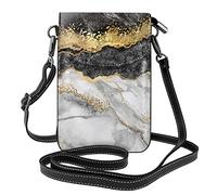 IUBBKI Borsa per cellulare in marmo di lamina d'oro bianco nero - Piccola borsa a tracolla in pelle da donna con tracolla Borsa per il trasporto di carte Cosmetici