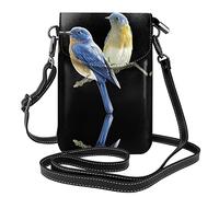 IUBBKI Borsa per cellulare Two Birds - Piccola borsa a tracolla in pelle da donna con tracolla Borsa per il trasporto di carte Cosmetici