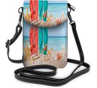 IUBBKI Borsa piccola per cellulare in marmo di ghiaccio Macchie di acquamarina Gouache Disegnato Macchie di inchiostro alcolico Borsa a tracolla con gocce bordeaux e rosa