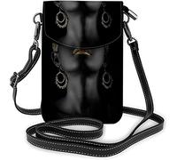 IUBBKI Borsa piccola per cellulare in marmo di ghiaccio Macchie di acquamarina Gouache Disegnato Macchie di inchiostro alcolico Borsa a tracolla con gocce bordeaux e rosa