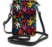 IUBBKI Borsa piccola per cellulare in marmo di ghiaccio Macchie di acquamarina Gouache Disegnato Macchie di inchiostro alcolico Borsa a tracolla con gocce bordeaux e rosa