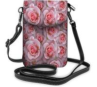 IUBBKI Borsa piccola per cellulare in pelle PU Bellissimi fiori tropicali Foglie verdi Fiori Giungla Borsa a tracolla Portafoglio da viaggio