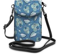 IUBBKI Borsa piccola per cellulare in pelle PU Bellissimi fiori tropicali Foglie verdi Fiori Giungla Borsa a tracolla Portafoglio da viaggio