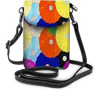 IUBBKI Borsa piccola per cellulare in pelle PU Bellissimi fiori tropicali Foglie verdi Fiori Giungla Borsa a tracolla Portafoglio da viaggio