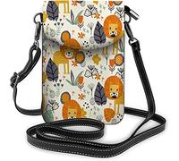 IUBBKI Borsa piccola per cellulare in pelle PU Cartone animato Simpatico orso Sorriso dolce Pentacolo felice Stelle Borse a tracolla Portafoglio da viaggio