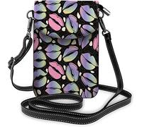 IUBBKI Borsa piccola per cellulare in pelle PU Cartone animato Simpatico orso Sorriso dolce Pentacolo felice Stelle Borse a tracolla Portafoglio da viaggio