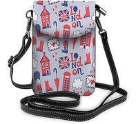 IUBBKI Borsa piccola per cellulare in pelle Pu Happy Halloween PumpkinZombie Bat Cat Mummia Borsa a tracolla Portafoglio da viaggio