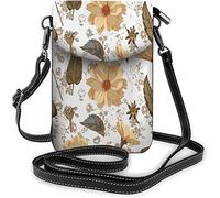 IUBBKI Borsa piccola per cellulare in pelle Pu Simpatica cicogna bianca che cammina nelle vicinanze Pond River Grass Borse a tracolla Portafoglio da viaggio