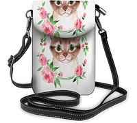 IUBBKI Borsa piccola per cellulare in pelle Pu Simpatica cicogna bianca che cammina nelle vicinanze Pond River Grass Borse a tracolla Portafoglio da viaggio