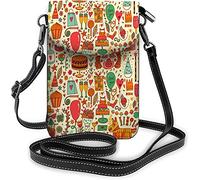 IUBBKI Borsa piccola per cellulare in pelle Pu Simpatica cicogna bianca che cammina nelle vicinanze Pond River Grass Borse a tracolla Portafoglio da viaggio