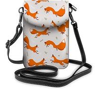 IUBBKI Borsa piccola per cellulare in pelle Pu Simpatica cicogna bianca che cammina nelle vicinanze Pond River Grass Borse a tracolla Portafoglio da viaggio