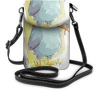 IUBBKI Borsa piccola per cellulare in pelle Pu Simpatica cicogna bianca che cammina nelle vicinanze Pond River Grass Borse a tracolla Portafoglio da viaggio