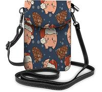 IUBBKI Borsa piccola per cellulare in pelle Pu Simpatica cicogna bianca che cammina nelle vicinanze Pond River Grass Borse a tracolla Portafoglio da viaggio