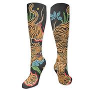 IUBBKI Calzini lunghi Retro Tiger Tattoo Fun Socks Colorful Boot Socks Caldi Calzini per gli uomini, Aldult, Donna, Come nella foto, Taglia unica