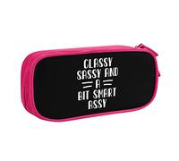 IUBBKI Classy Sassy and A Bit Smart Assy Pencil Bag Astuccio per matite portatile a doppio strato per ufficio e scuola di grande capacità
