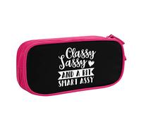 IUBBKI Classy Sassy and A Bit Smart Assy Pencil Bag Astuccio per matite portatile a doppio strato per ufficio e scuola di grande capacità