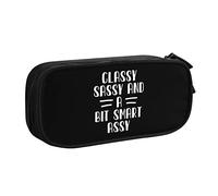 IUBBKI Classy Sassy and A Bit Smart Assy Pencil Bag Astuccio per matite portatile a doppio strato per ufficio e scuola di grande capacità