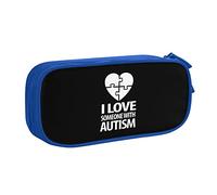 IUBBKI Consapevolezza dell'autismo Amo qualcuno con autismo Astuccio per matite portatile a doppio strato per ufficio a grande capacità