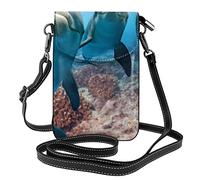 IUBBKI Divertente delfino che ti guarda borsa per cellulare - Piccolo portafoglio in pelle a tracolla da donna con tracolla Borsa per il trasporto di carte Cosmetici