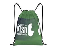 IUBBKI Giugno è il mese della consapevolezza del disturbo da stress post-traumatico. Zaino con coulisse, borsa da palestra, piccolo zaino da viaggio, borsa sportiva per donne e uomini.