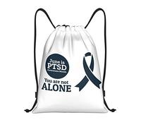 IUBBKI Giugno è il mese della consapevolezza del disturbo da stress post-traumatico. Zaino con coulisse, borsa da palestra, piccolo zaino da viaggio, borsa sportiva per donne e uomini.