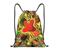 IUBBKI Glow in Dark Splatter Neon Coulisse Zaino Borsa da spiaggia impermeabile Borsa da palestra Zaino da viaggio piccolo Zaino sportivo per donna Uomo