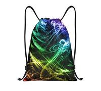 IUBBKI Glow in Dark Splatter Neon Coulisse Zaino Borsa da spiaggia impermeabile Borsa da palestra Zaino da viaggio piccolo Zaino sportivo per donna Uomo