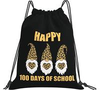 IUBBKI Happy 100th Day of School Insegnanti Studenti Zaino, Borsa da palestra Sackpack String Storage Pouch per Palestra Sport Yoga Viaggi Donna Uomo