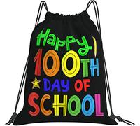IUBBKI Happy 100th Day of School Insegnanti Studenti Zaino, Borsa da palestra Sackpack String Storage Pouch per Palestra Sport Yoga Viaggi Donna Uomo