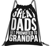 IUBBKI I grandi papà vengono promossi a nonni Zaino nero Sackpack String Bag Cinch Borsa da spiaggia per palestra Shopping Sport Accessori per yoga