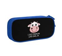 IUBBKI I Just Freaking Love Cows Ok Astuccio per matite Astuccio per matite portatile a doppio strato per ufficio a grande capacità