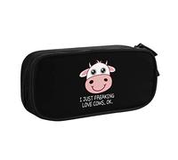 IUBBKI I Just Freaking Love Cows Ok Astuccio per matite Astuccio per matite portatile a doppio strato per ufficio a grande capacità