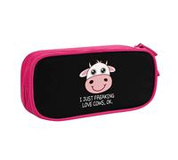 IUBBKI I Just Freaking Love Cows Ok Astuccio per matite Astuccio per matite portatile a doppio strato per ufficio a grande capacità