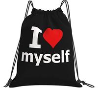 IUBBKI I Love Hot Myself I Heart Hot Myself Regali divertenti Regali Zaino nero String Bag Sackpack Cinch per palestra Shopping Sport Yoga Accessori