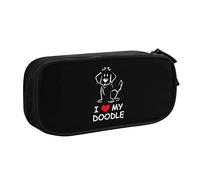 IUBBKI I Love My Goldendoodle Pencil Bag Astuccio per matite portatile a doppio strato per ufficio e scuola di grande capacità