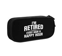 IUBBKI I'm Retired Every Day is Saturday Pencil Bag Astuccio per matite portatile a doppio strato per ufficio e scuola di grande capacità