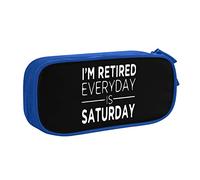IUBBKI I'm Retired Every Day is Saturday Pencil Bag Astuccio per matite portatile a doppio strato per ufficio e scuola di grande capacità