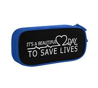 IUBBKI It's A Beautiful Day to Save Lives Astuccio per matite Astuccio per matite portatile a doppio strato per ufficio e scuola di grande capacità