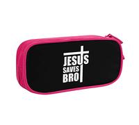 IUBBKI Jesus Saves Bro Pencil Bag Astuccio per matite portatile a doppio strato per ufficio e scuola di grande capacità