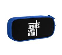 IUBBKI Jesus Saves Bro Pencil Bag Astuccio per matite portatile a doppio strato per ufficio e scuola di grande capacità