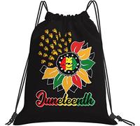 IUBBKI Juneteenth Sunflower Black History Zaino afroamericano, borsa da palestra Sackpack String Storage Pouch per palestra Sport Yoga Viaggi Donna Uomo