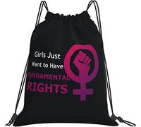 IUBBKI Le ragazze vogliono solo avere i diritti fondamentali Zaino, borsa da palestra Sackpack String Storage Pouch per palestra Sport Yoga Viaggi Donna Uomo