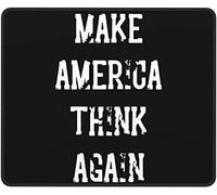 IUBBKI Make America Think Again Tappetino per mouse Tappetino per mouse in pelle antiscivolo 25,4 x 30,5 cm