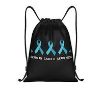 IUBBKI Mese della consapevolezza sul cancro ovarico a settembre. Zaino con coulisse color verde acqua We Wear Teal, piccolo zaino da viaggio, borsa sportiva per donne e uomini.